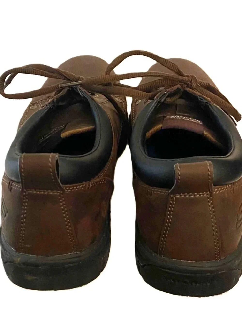Skechers Segment Rilar Brown Leather Relaxed Fit Memory Foam Shoes Men's 12